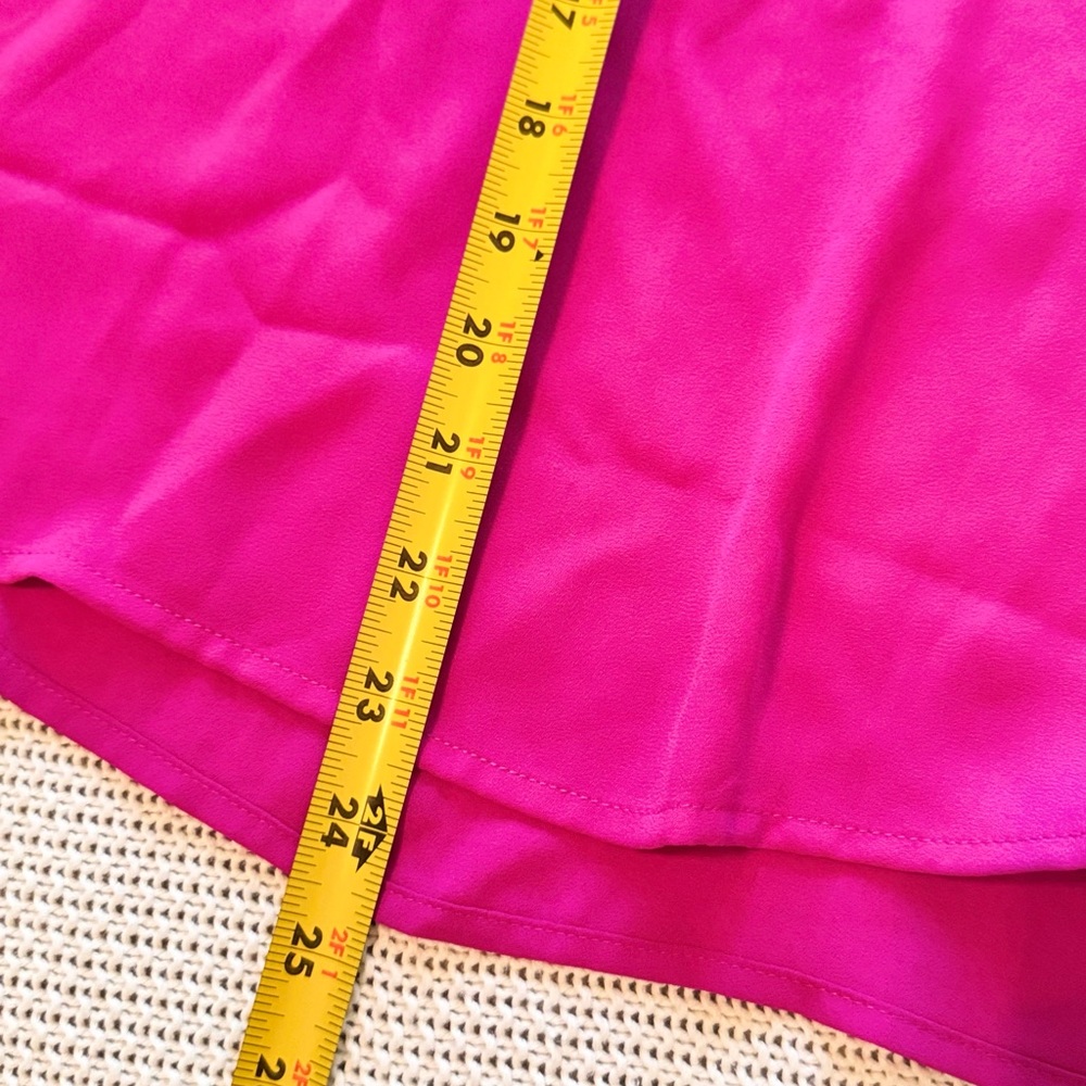 VIOLET + CLAIRE Hot Pink Ruffle Sleeve Blouse Fuchsia Top - Picture 11 of 12